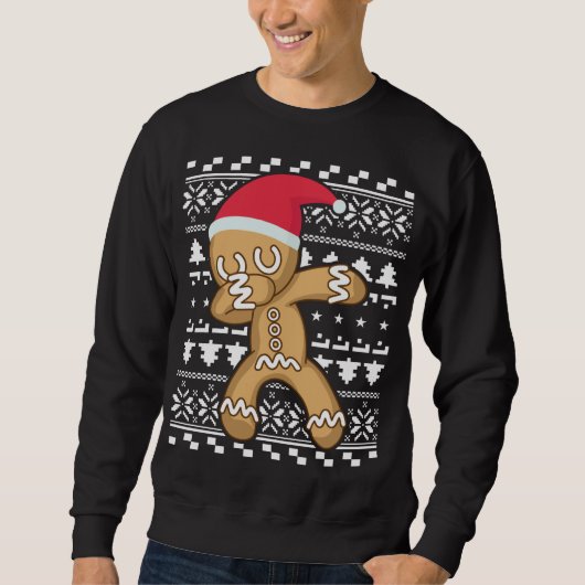 Dabbing Gingerbrood Man Ugly KerstSweater Trui (Voorkant)