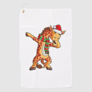 Dabbing Giraffe Santa T Shirt Kerst Kinder Jongens Golfhanddoek