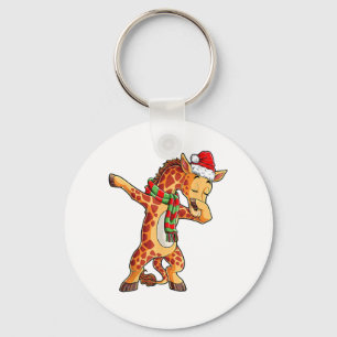 Dabbing Giraffe Santa T Shirt Kerst Kinder Jongens Sleutelhanger