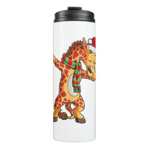 Dabbing Giraffe Santa T Shirt Kerst Kinder Jongens Thermosbeker