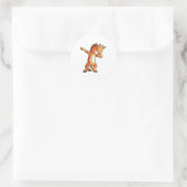 Dabbing Giraffe T shirt Giraffes Funny Dab Dance T Ronde Sticker (Tas)