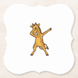 Dabbing Giraffe Vintage Gravure T-Shirt Ontwerp_1 Kartonnen Onderzetters