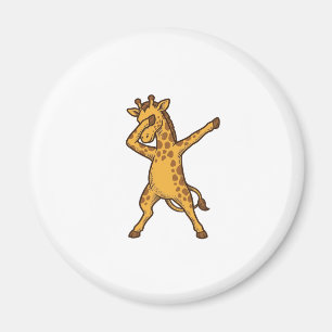 Dabbing Giraffe Vintage Gravure T-Shirt Ontwerp_1 Magneet