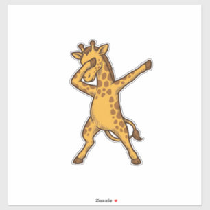 Dabbing Giraffe Vintage Gravure T-Shirt Ontwerp_1 Sticker