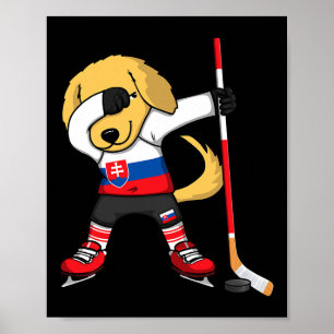 Dabbing Golden Retriever Slowakije IJshockeyfans Poster