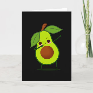 Dabbing Green Avocado Dab Funny Dancing Fruit Kaart