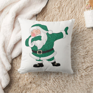 Dabbing Green Santa Claus   Fun Holiday XMAS Humor Kussen