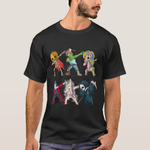 Dabbing Halloween Boys Pumpkin Skeleton Zombie Uni T-shirt
