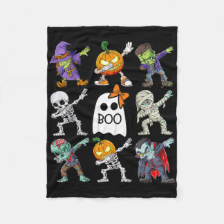 Dabbing Halloween Boys Skeleton Zombie Pumpkin Uni Fleece Deken