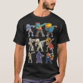 Dabbing Halloween Boys Skeleton Zombie Scary Pumpk T-shirt (Voorkant)