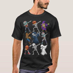Dabbing Halloween Heks Skelet Zombie Boe Mumie T-shirt