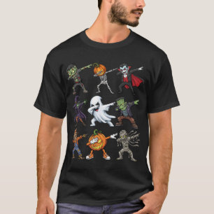 Dabbing Halloween Kostuum Skeleton Zombie Scary T-shirt