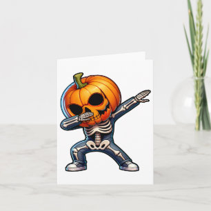 Dabbing Halloween Skeleton Boys Trick Treat Funny Kaart