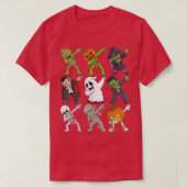 Dabbing Halloween Skeleton Zombie Scary Pumpkin Va T-shirt (Design voorkant)