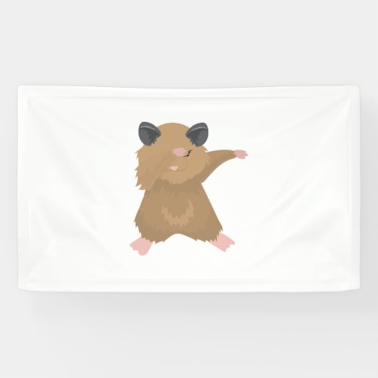 Dabbing Hamster Dance Funny Dab Dance Gift Idee Spandoek (Horizontaal)