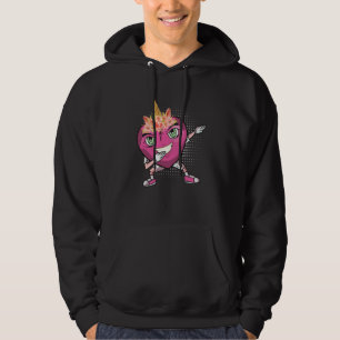 Dabbing Hart Eenhoorn bloemenkroon glimlach liefde Hoodie
