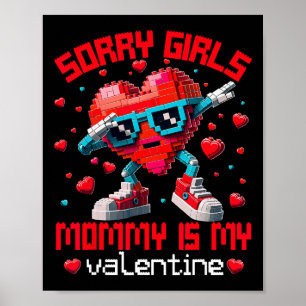 Dabbing Hart Sorry Meisjes Mam Valentijnsdag Gebou Poster