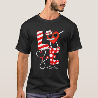 Dabbing Heart Cardiale Nurse Stethoscoop Valentijn T-shirt