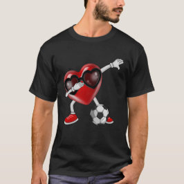 Dabbing Heart Dab Cute Valentijnsdag Boys Soccer T-shirt