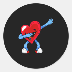 Dabbing Heart T-shirt voor, verjaardag of Valentij Ronde Sticker