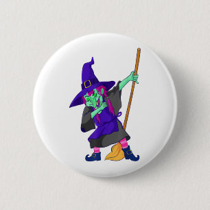 Dabbing Heks Halloween Trendy Dance Gift Vrouwen G Ronde Button 5,7 Cm