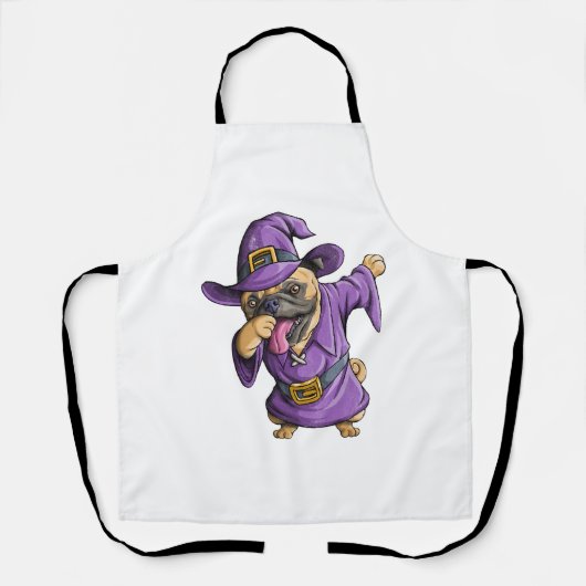 Dabbing Heks Pug Leuke Halloween Pugs Grappige Dab Schort (Voorkant)