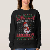 Dabbing helemaal tot Snowman Ugly Kerstmis Trui (Voorkant)