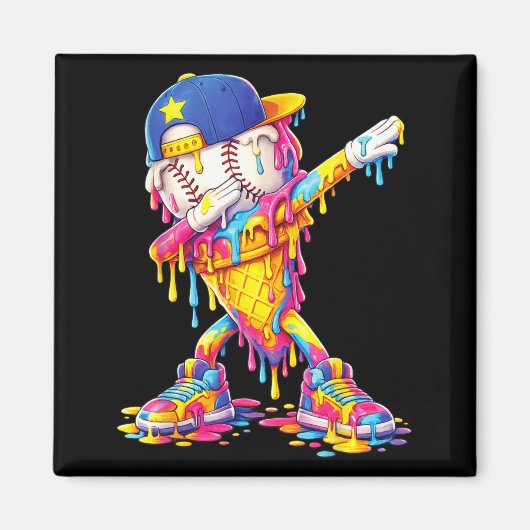 Dabbing Honkbal Ijs Drip Grappig Honkbal Magneet (Voorkant)