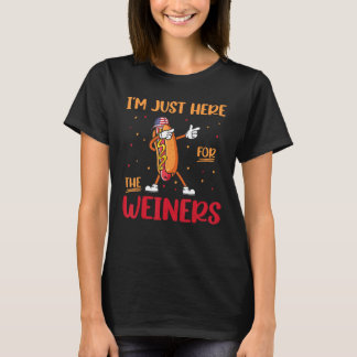 Dabbing Hot Dog I m Just Here For The Wieners Saus T-shirt
