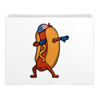 Dabbing Hot Dog Wiener 4th July Independence Day Kalender