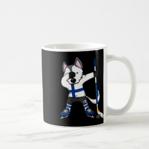 Dabbing Husky Finland IJshockeyliefhebbers Jersey Koffiemok