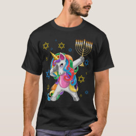 Dabbing Jewnicorn Joodse Eenhoorn Hanukkah T-shirt