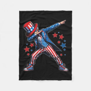 Dabbing Jongen 4 juli Amerikaanse Vlag VS Jongens Fleece Deken