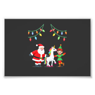 Dabbing Kerstman Elf Eenhoorn Kerst Kinderen Jonge Foto Afdruk