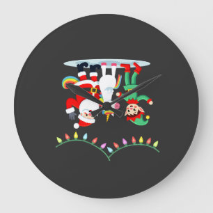 Dabbing Kerstman Elf Eenhoorn Kerst Kinderen Jonge Grote Klok