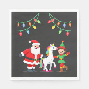 Dabbing Kerstman Elf Eenhoorn Kerst Kinderen Jonge Servet