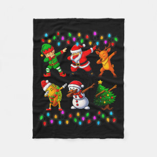 Dabbing Kerstman Elf Vriendschap Kerstmannen Jonge Fleece Deken