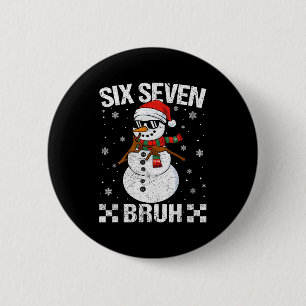 Dabbing Kerstman Sneeuwman 6 7 Meme Kerstmis Zes Z Ronde Button 5,7 Cm