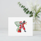 dabbing kerstman tennis kerstmis xmas cadeau manne aankondigingskaart (Staand voorkant)
