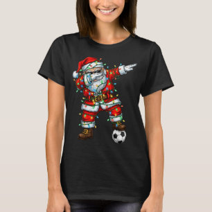 Dabbing Kerstman Voetbal Kerst Pyjama Jongens Kind T-shirt