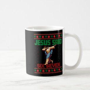 Dabbing Kerstman zegt Six Seven 67 Meme Lelijke Ke Koffiemok