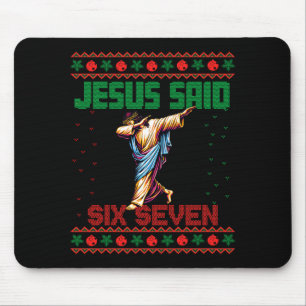 Dabbing Kerstman zegt Six Seven 67 Meme Lelijke Ke Muismat