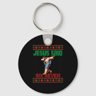Dabbing Kerstman zegt zes zeven 67 Meme lelijke ke Sleutelhanger