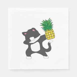 Dabbing Kitty Kat Ananas Aloha Beach Hawaïaans Servet