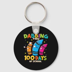 Dabbing kleurpotloden Kinderen 100 dagen school Jo Sleutelhanger