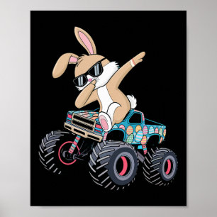 Dabbing Konijn Gelukkig Pasen Monster Truck Liefhe Poster