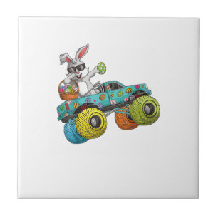 Dabbing Konijn Gelukkig Pasen Monster Truck Liefhe Tegeltje