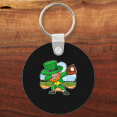 Dabbing Leprechaun Baseball St Patricks Day Irish Sleutelhanger (Voorkant)