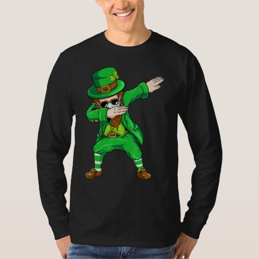 Dabbing Leprechaun Face Masker St Patrick's Day Bo T-shirt (Voorkant)
