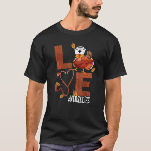 Dabbing Love Turkey Stethoscope Nurse Life Thanksg T-shirt